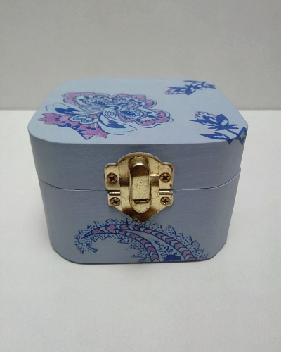 Caja Pequeña Azul Decoupage