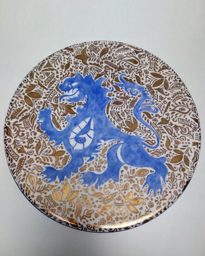 Plato Dragón Azul 27 cm